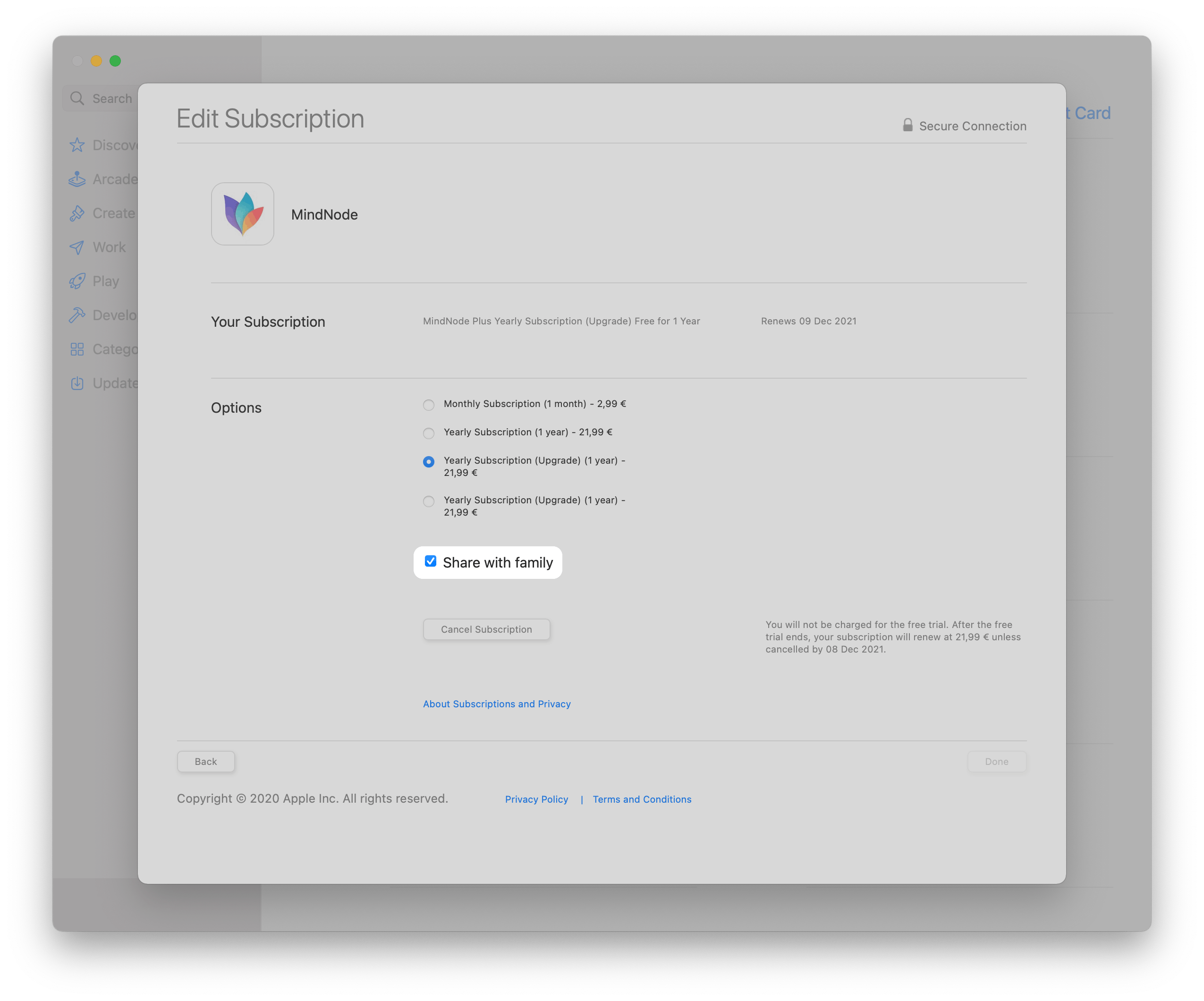 How to set up Family Sharing for MindNode Plus? MindNode