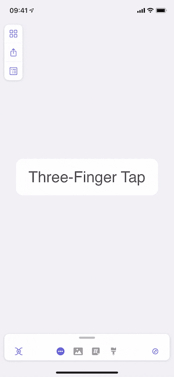 Use a three-finger tap to undo, redo, cut, copy and paste in MindNode