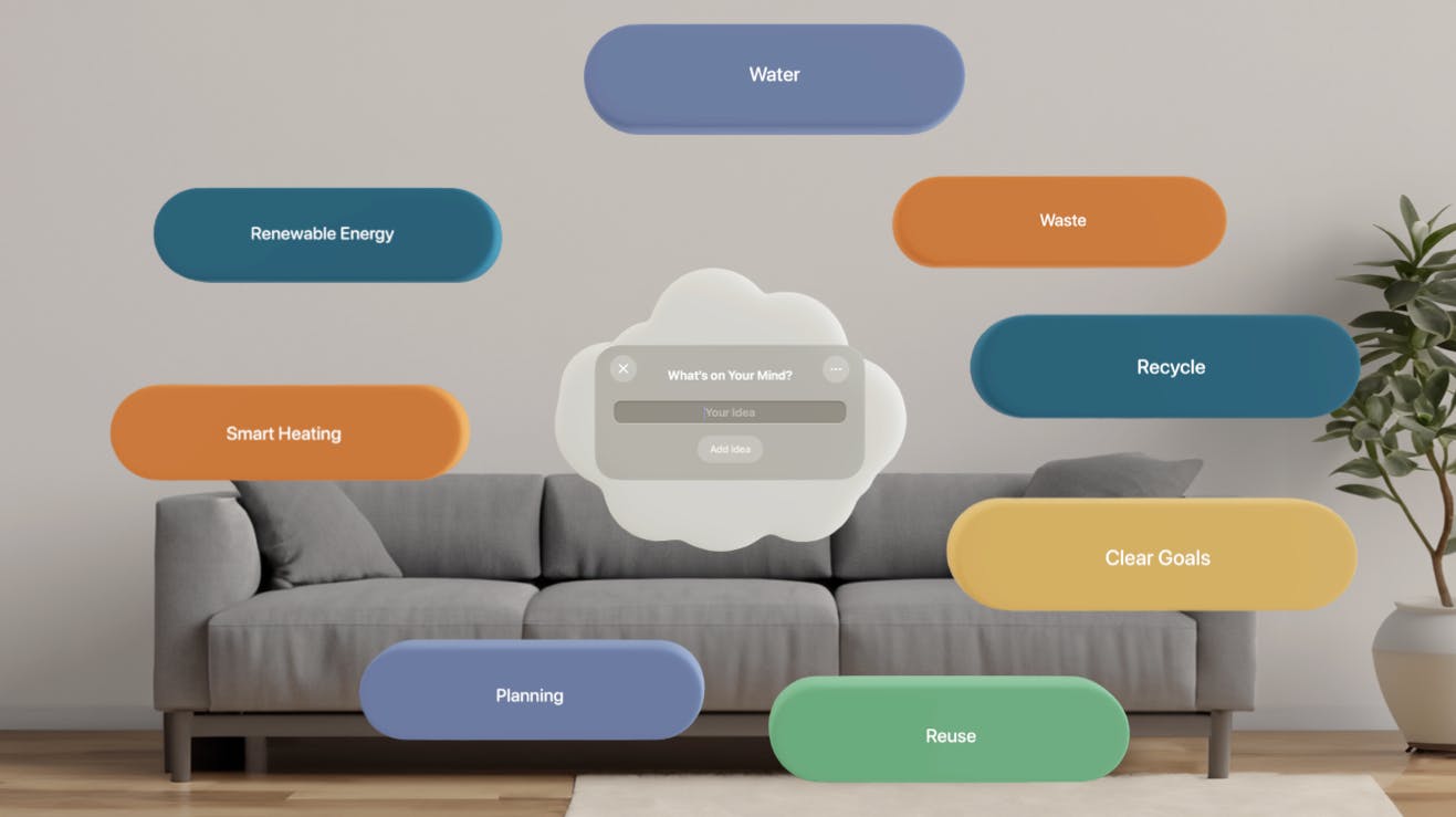 Immersive brainstorming mode on the Apple Vision Pro is seen