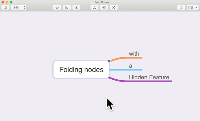 Fold nodes with a shortcut in MindNode
