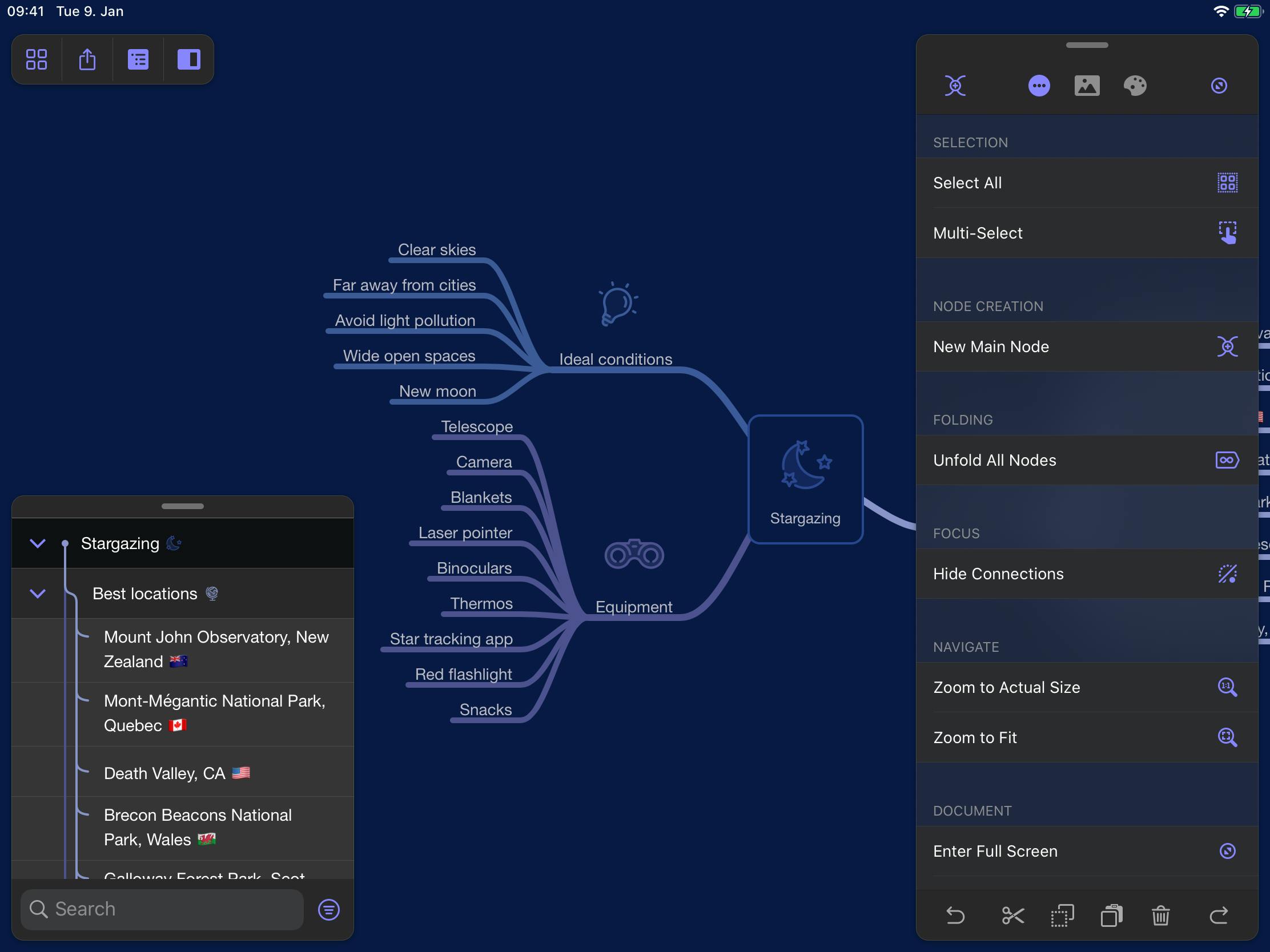 Dark Mode in MindNode 6.1