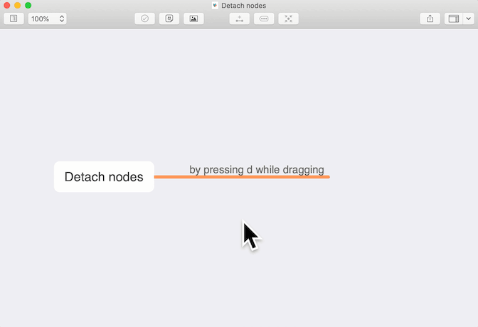 Detach nodes instantly by pressing "d" while dragging.