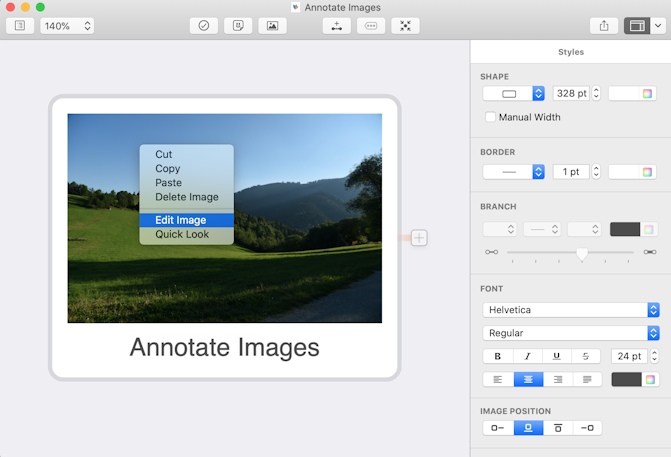 Annotate images in MindNode