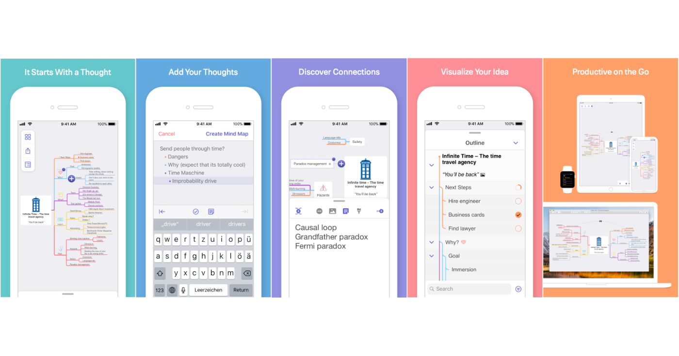 MindNode App Store screenshots using screenshotframer