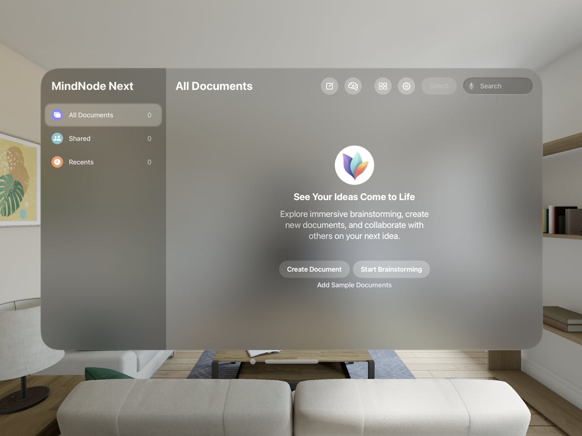 create sample documents in the document picker on the Vision Pro