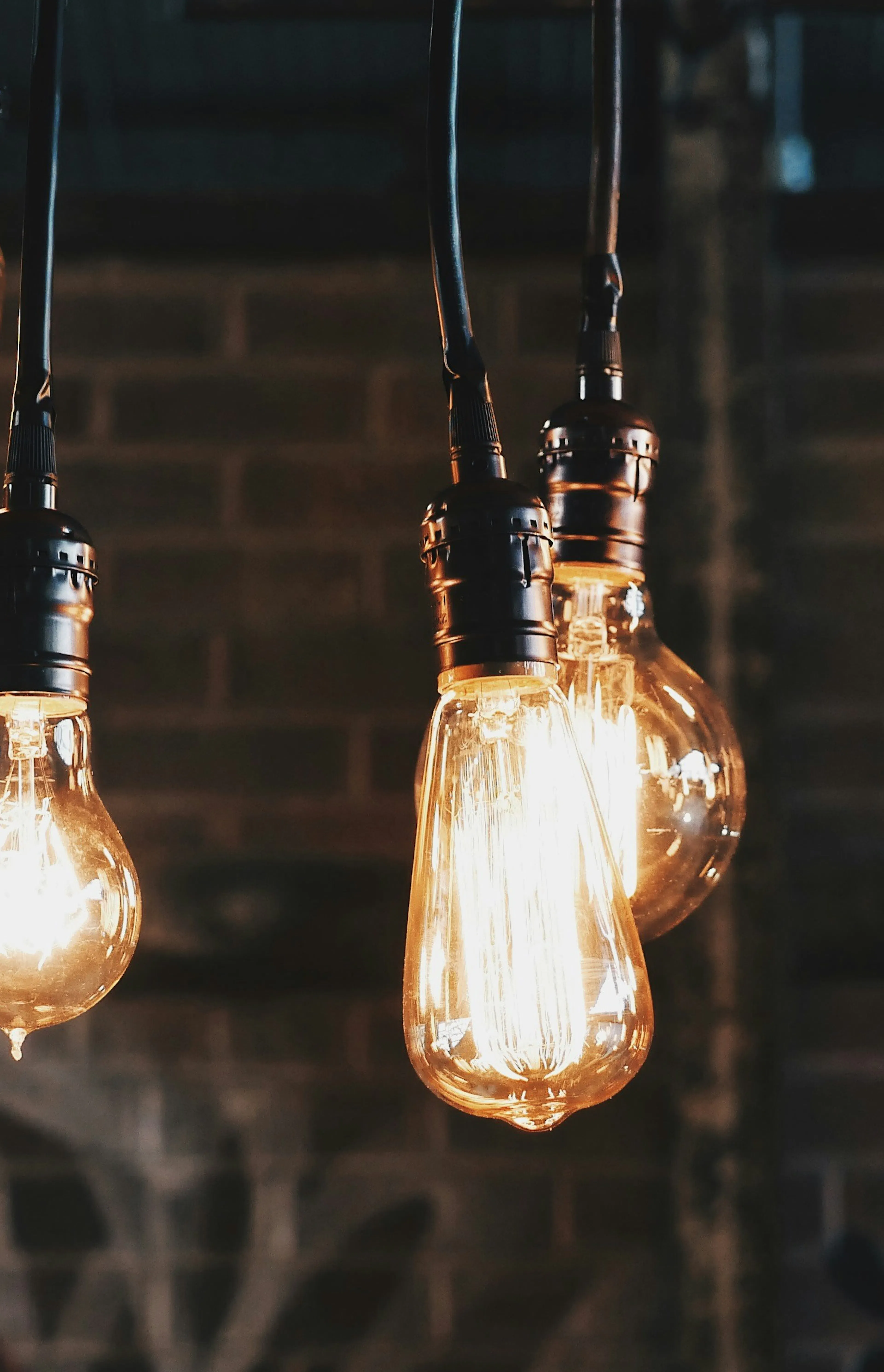 lighted vintage light bulbs