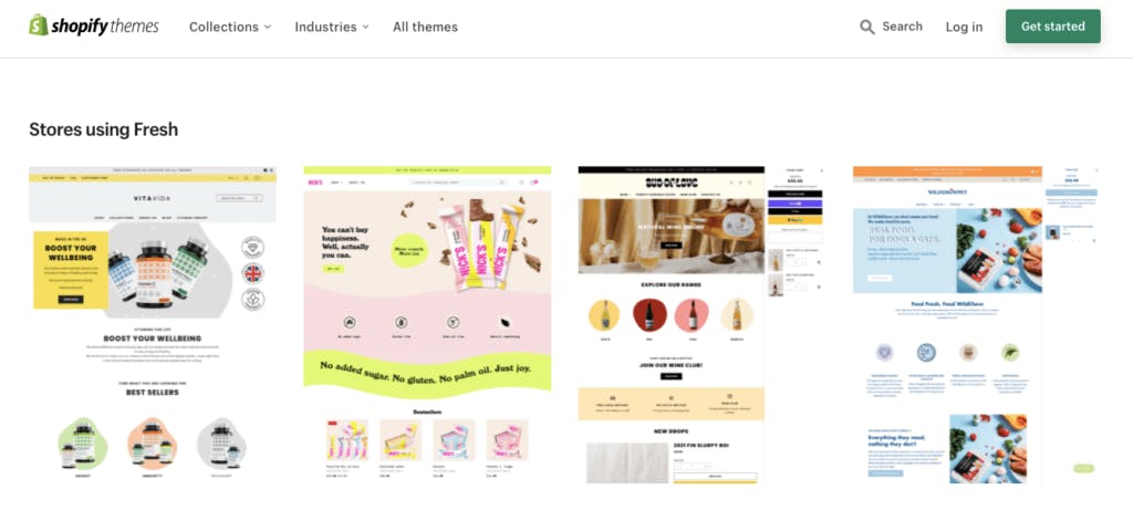 Interface Gestion des produits dans une boutique shopify