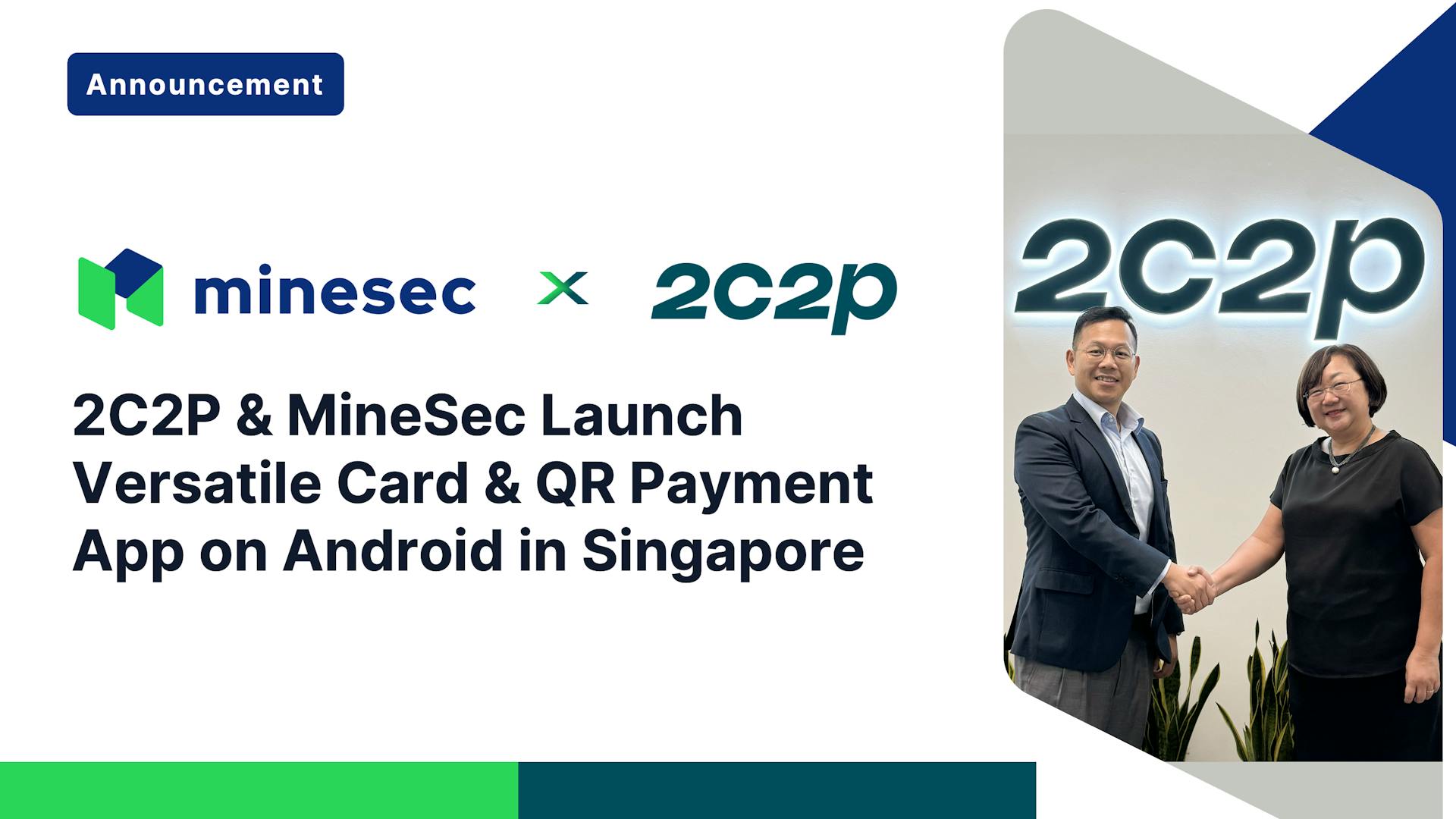 Handshake between representatives of MineSec and 2C2P