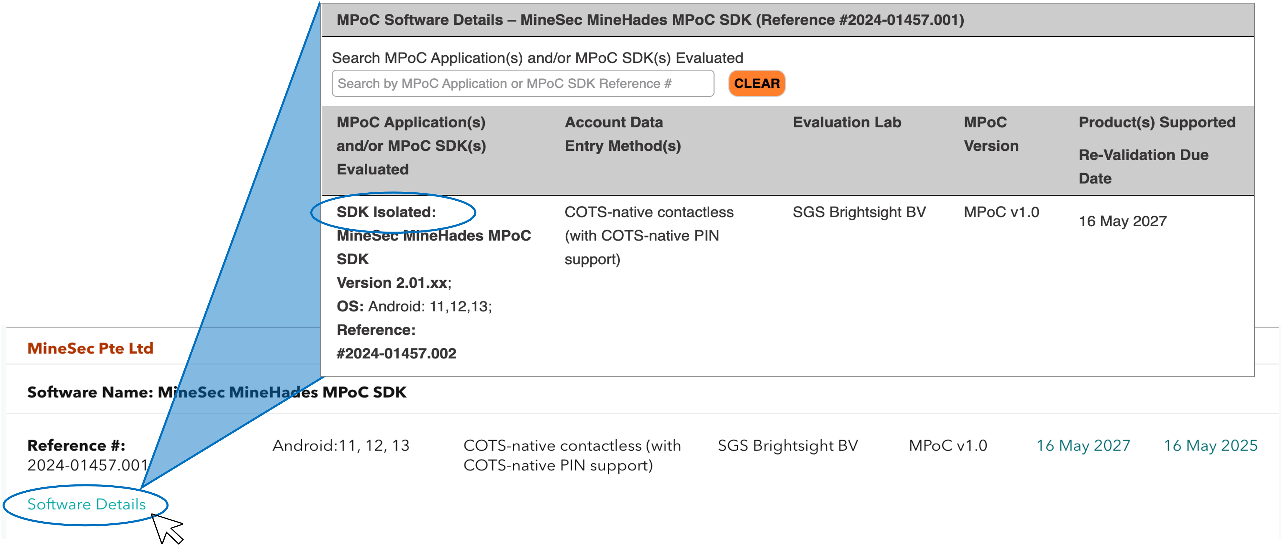 How to spot SDK type on PCI SSC web listing