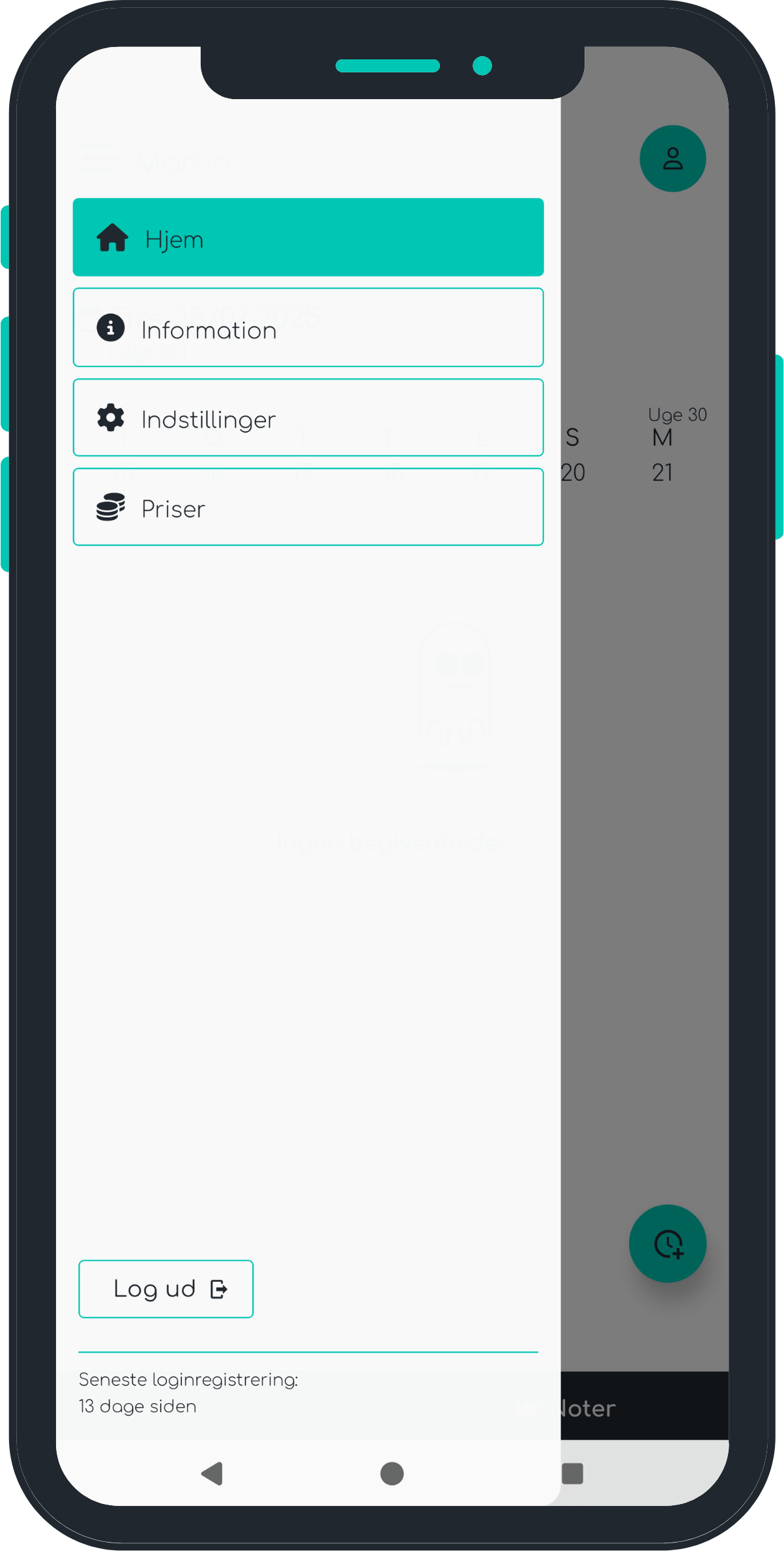 Screenshot af menu