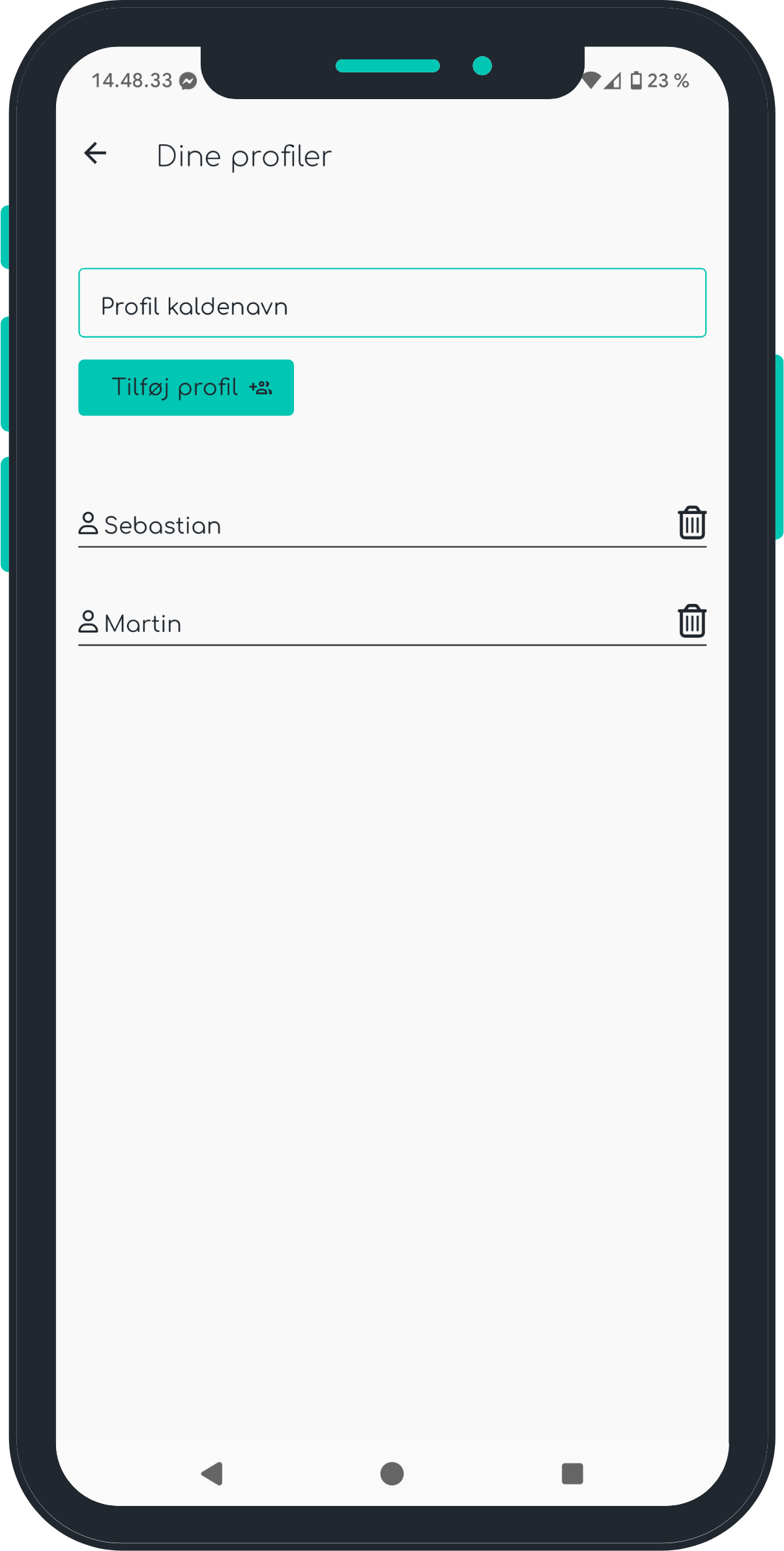 Screenshot af profiler