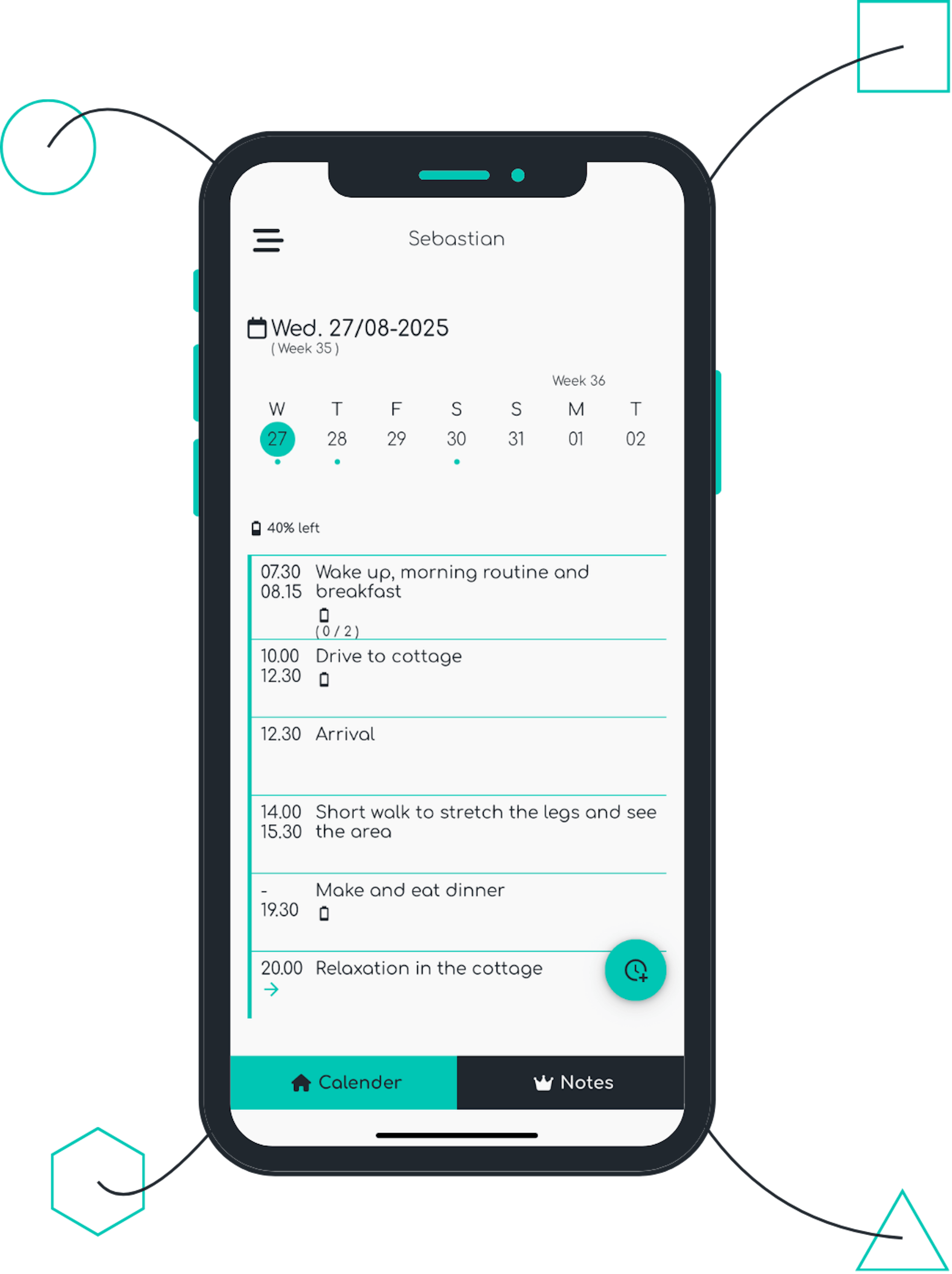 Calendar in app