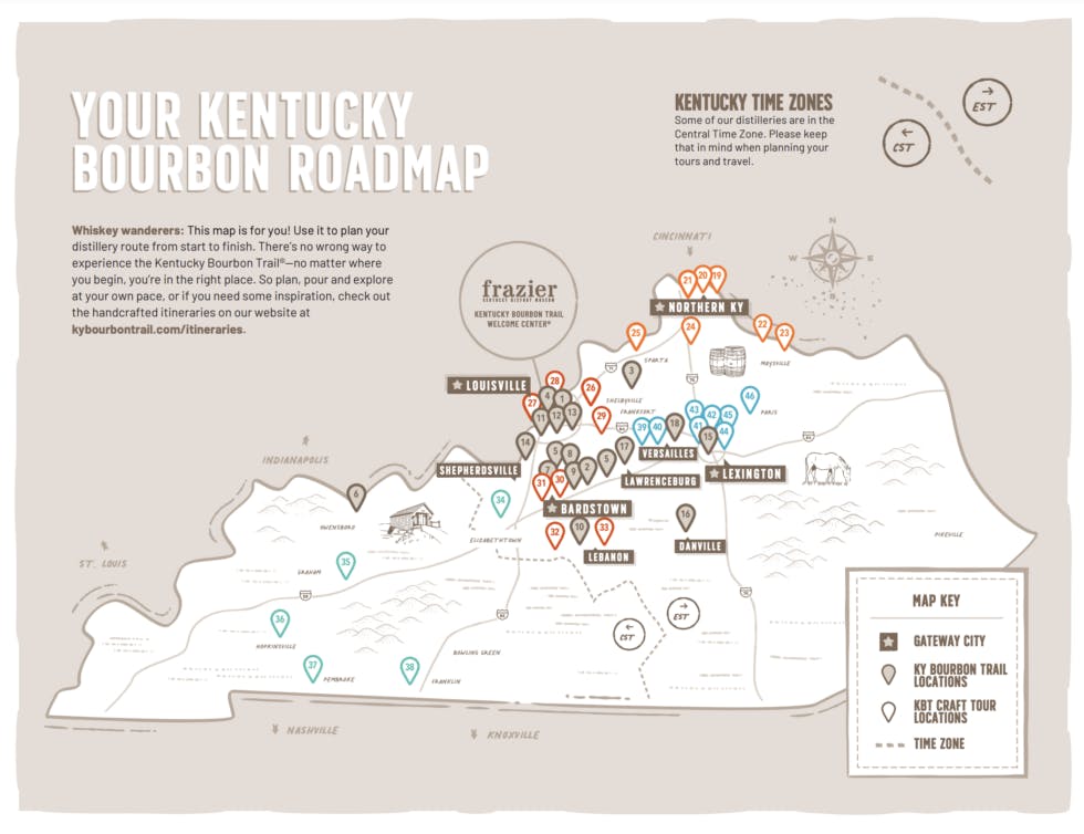 Kentucky Bourbon Trail® Map