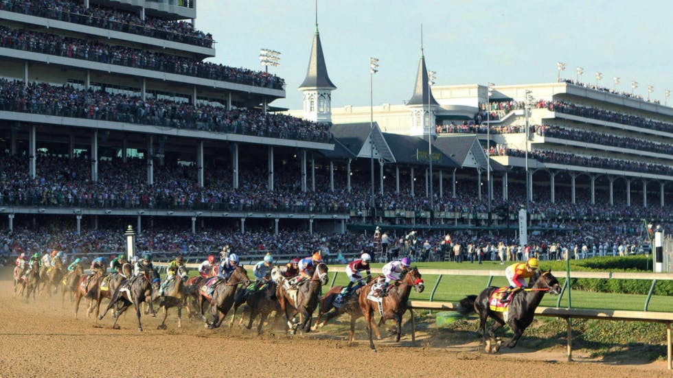 A horse racing event at Churchill Downs.