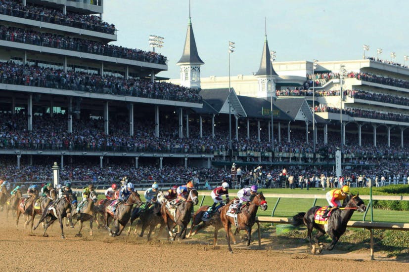 A horse racing event at Churchill Downs.