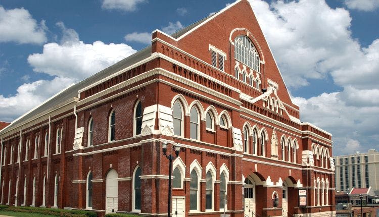 Outside view of the Ryman Auditorium in Nashville.