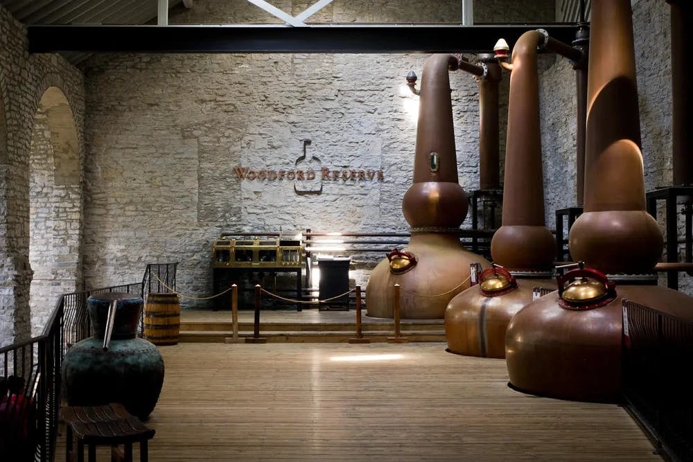An interior view of Woodford Reserve distillery.