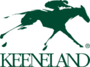 The Keeneland Racetrack Logo in green depicting a galloping horse