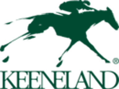 The Keeneland Racetrack Logo in green depicting a galloping horse