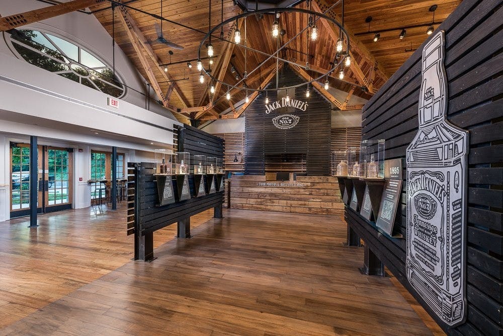 An interior view of Jack Daniel's White Rabbit Bottle Shop.