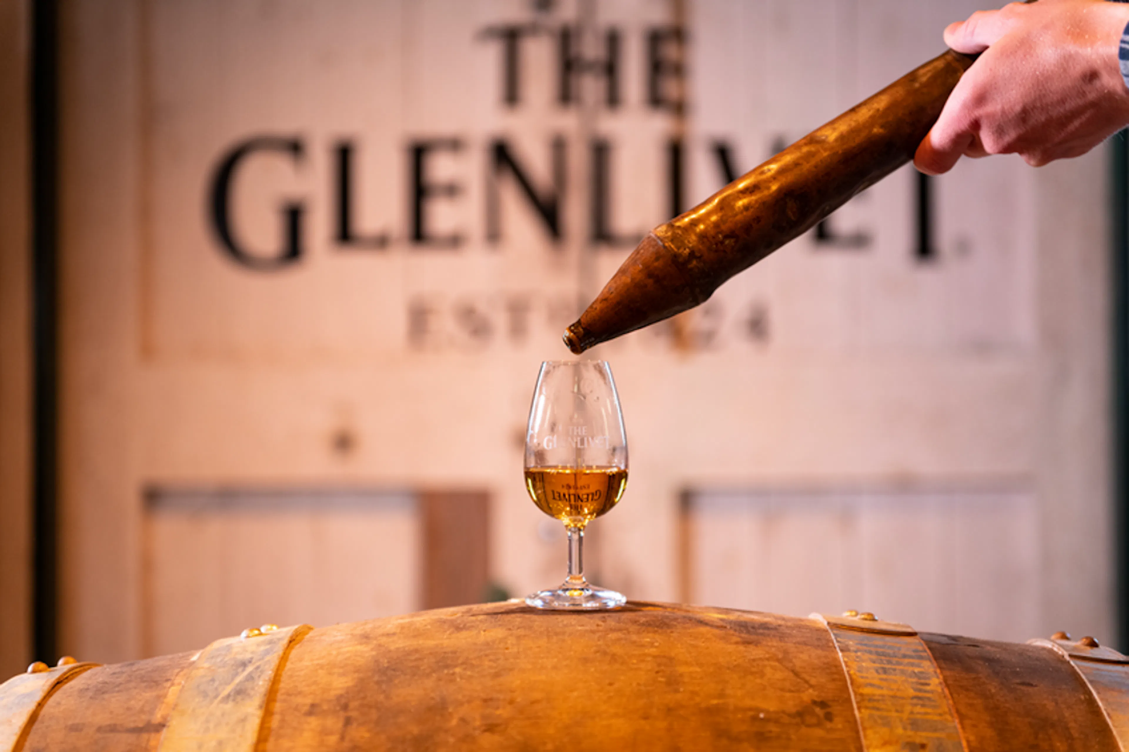 a direct from the barrel tastng at Genlivet on the Scottish Whiskey Odyssey Tour