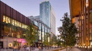 The exterior of Omni Nashville Hotel.