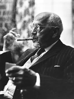 Black & white photo of Pappy Van Winkle - founder of the famous bourbon.