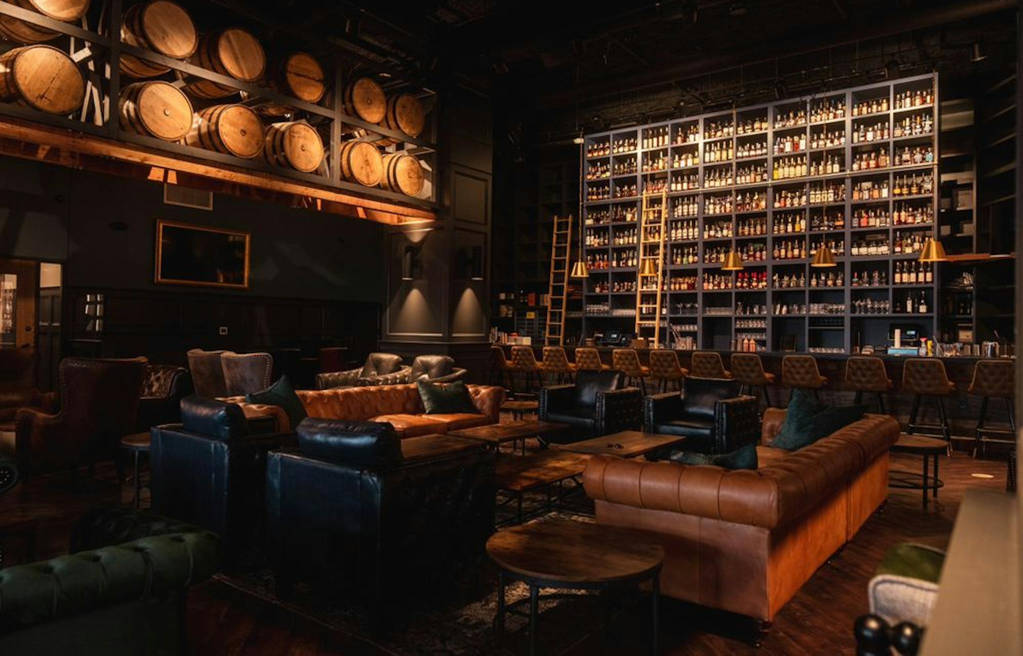 An interior view of the Watch Hill Proper Rare Bourbon Bar