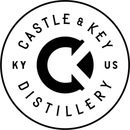 black & white rendering of castle & key logo