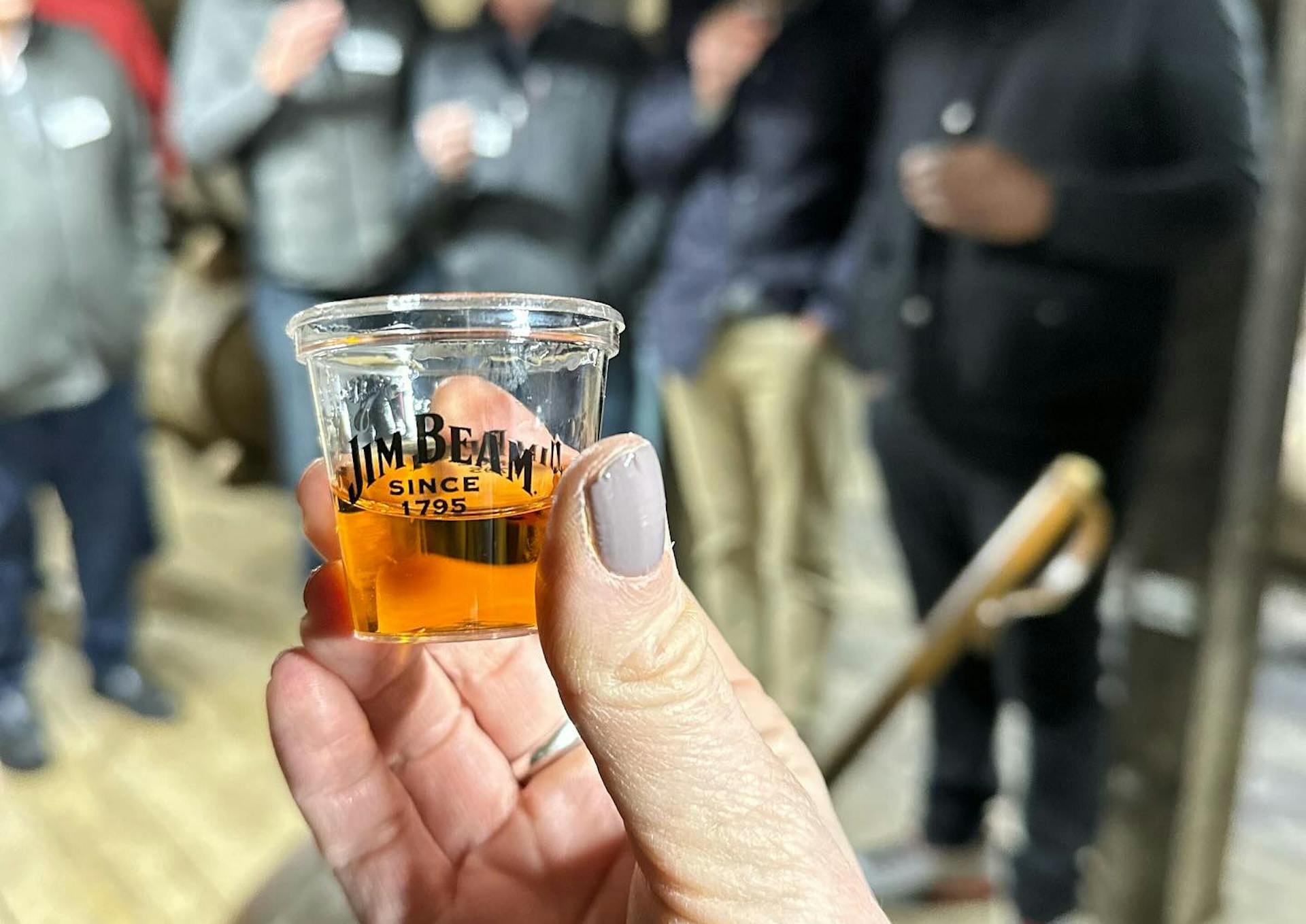 A tasting on the jim beam distillery tour