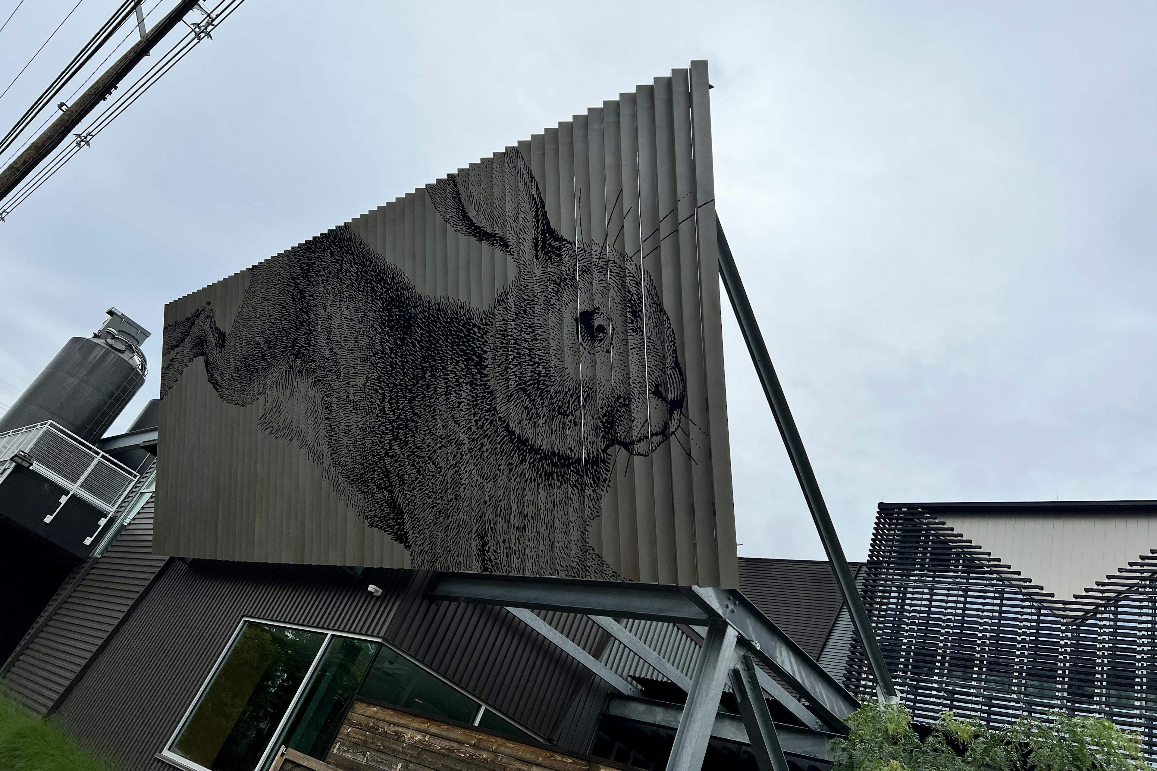 The modern architectural glass overlook at Rabbit Hole Distillery in the NuLu neighborhood of Louisville, KY, during a Mint Julep bourbon tour.