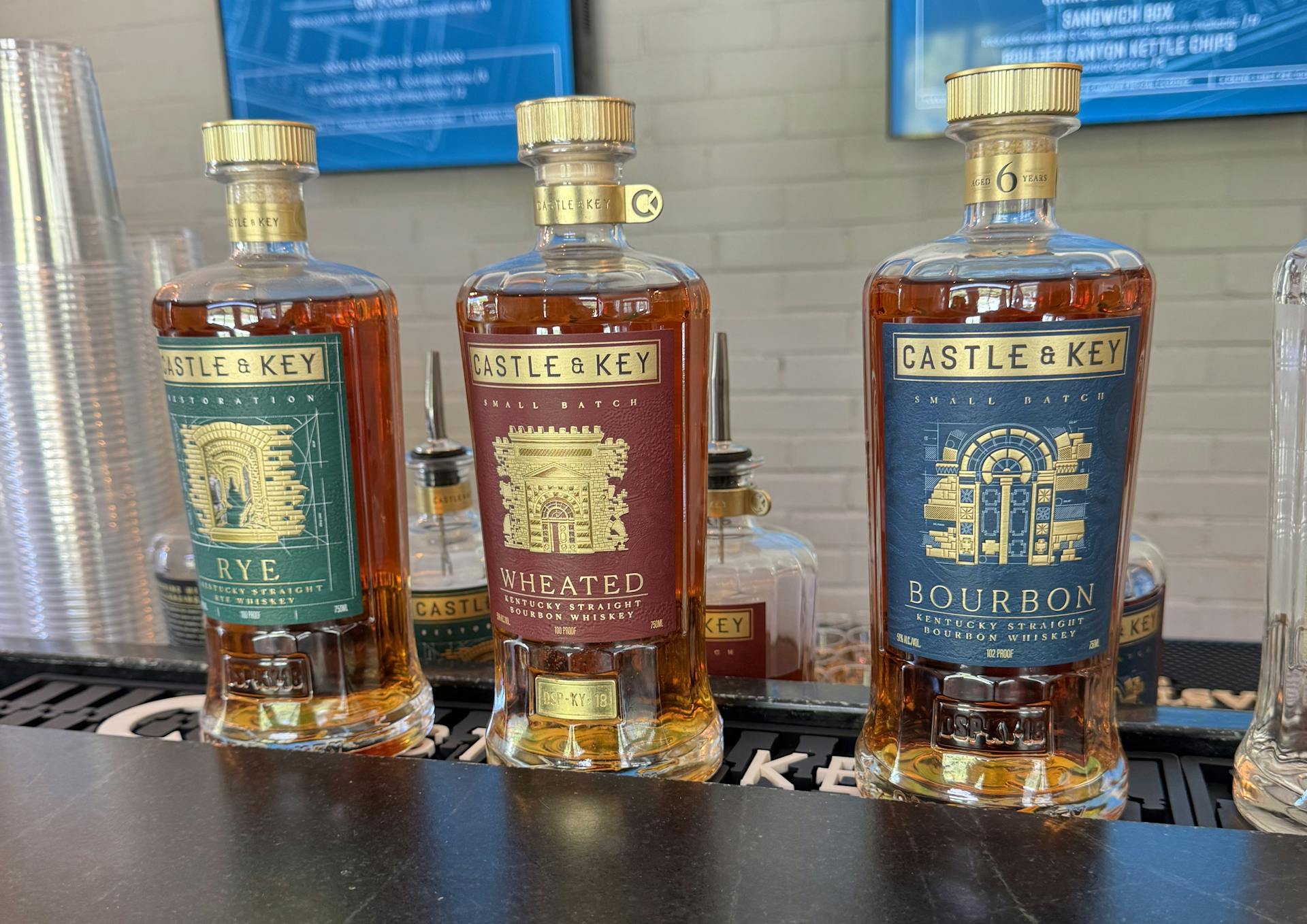 a look at some of the bourbon offerings at castle & key distillery