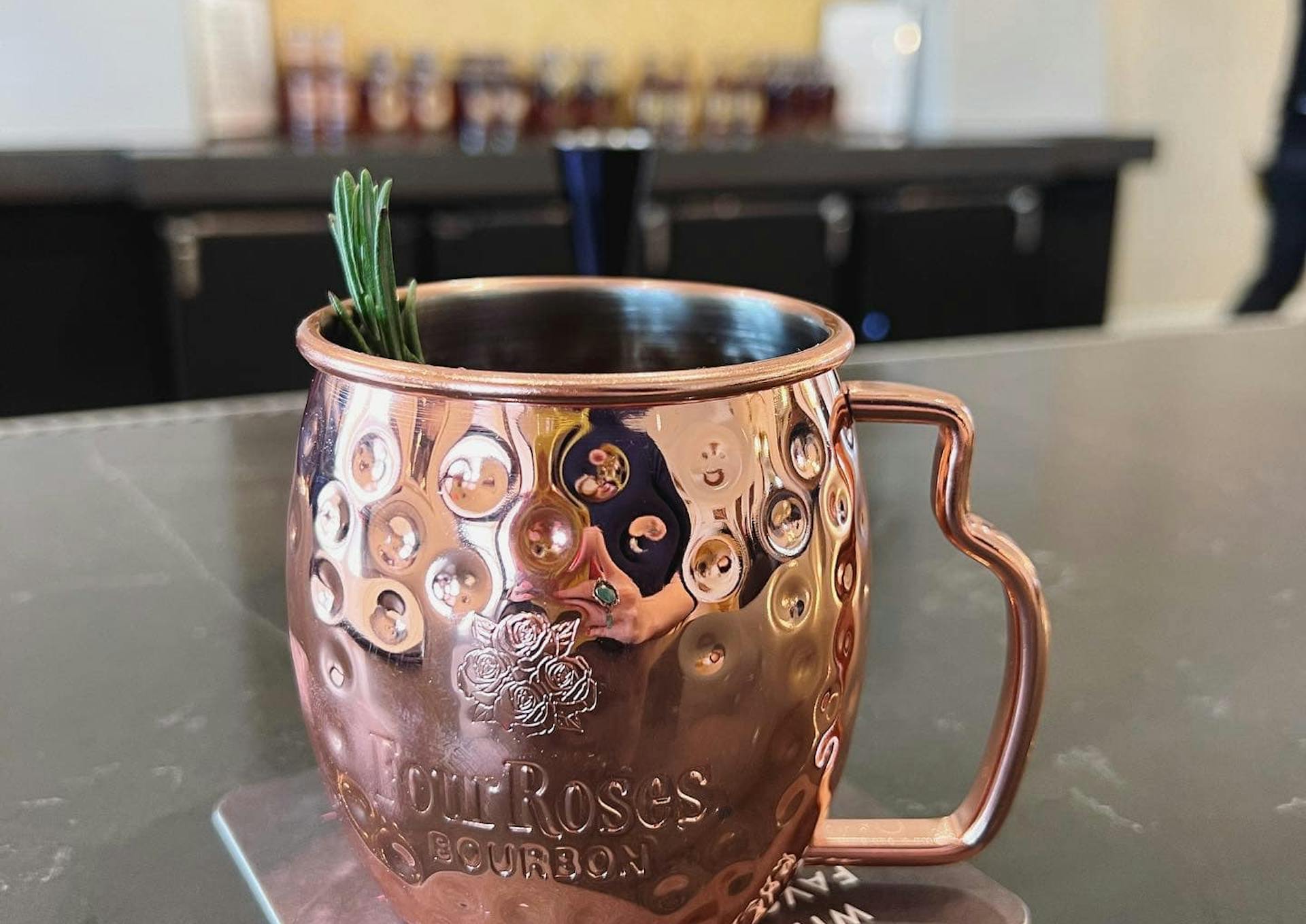 A cocktail at the four roses distillery bar
