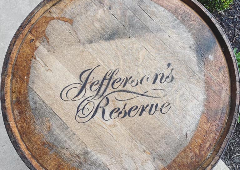 a jefferson's reserve barrel head at kentucky artisan distillery