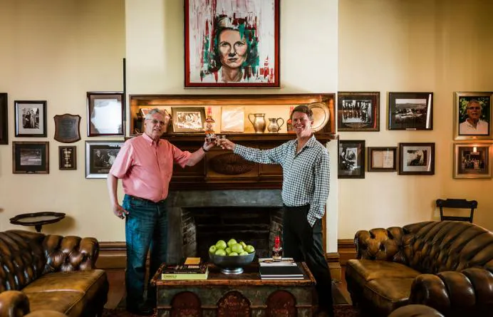A photo of Bill and Rob Samuels at Makers Mark Distillery