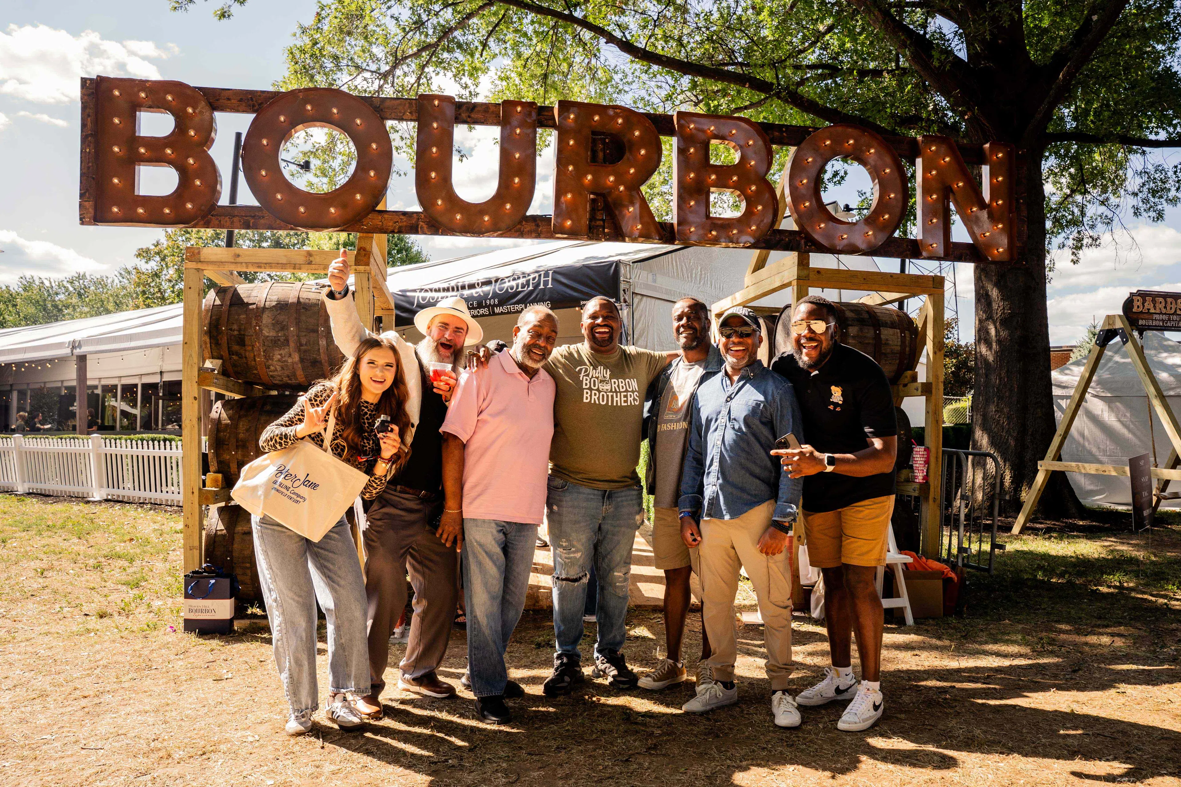 A group of friends enjoying the Kentucky Bourbon Festival