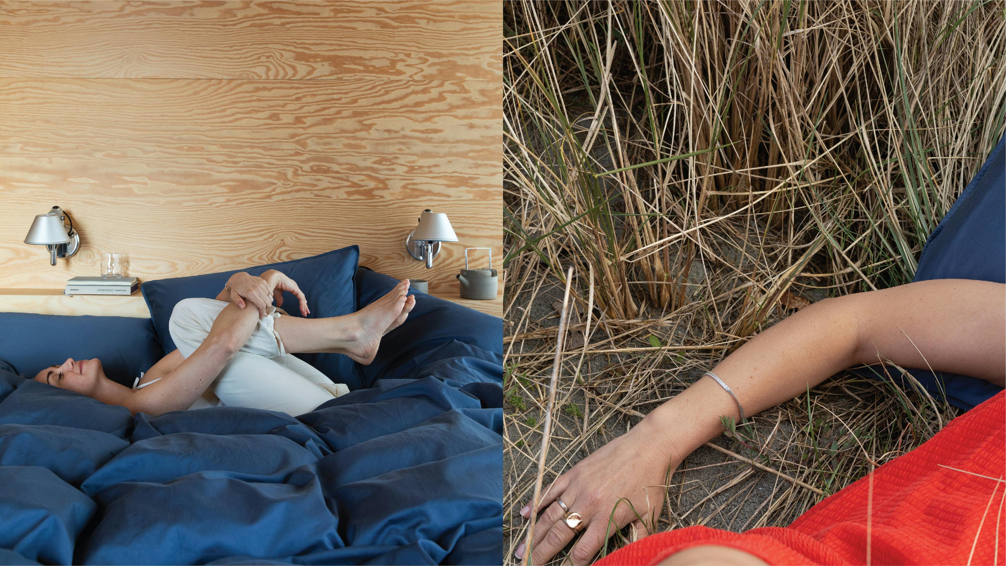 Sengetøy fra Amokamok i fargen Connected Blue