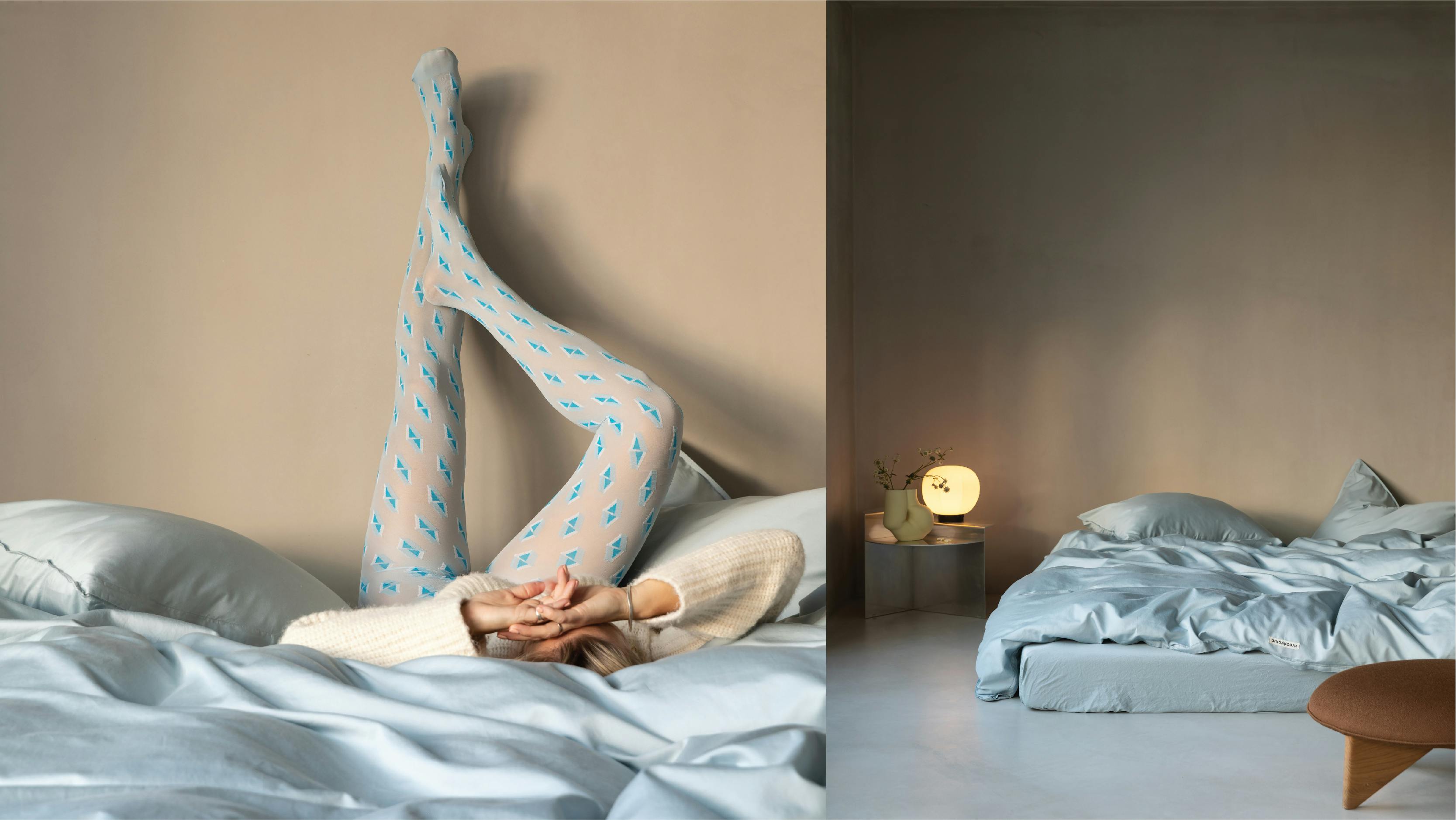 Sengetøy fra Amokamok i fargen Sweet Blue