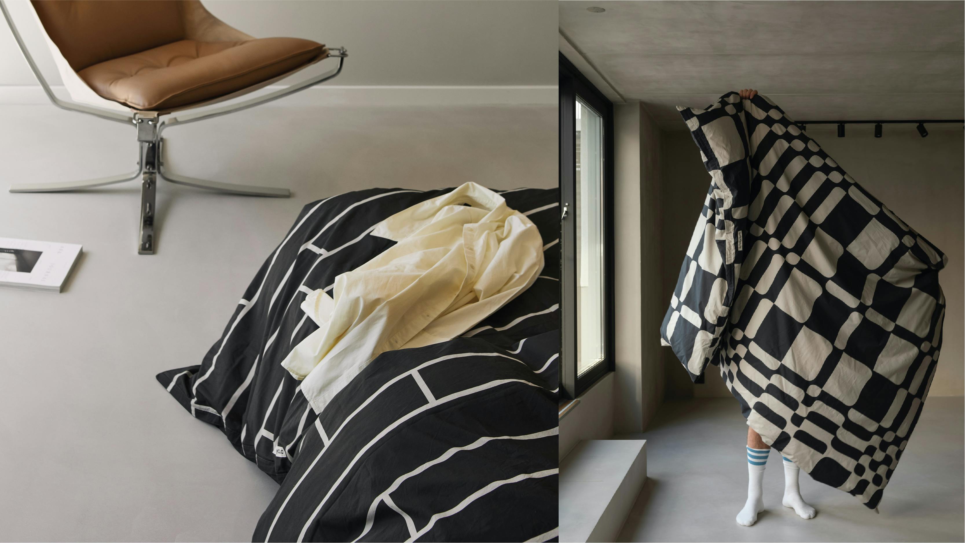 Sengetøy fra Amokamok i fargen Tøyen Odd Black og Åkle Normal Black