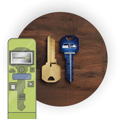 Minute Key kiosk illustration with standard keys