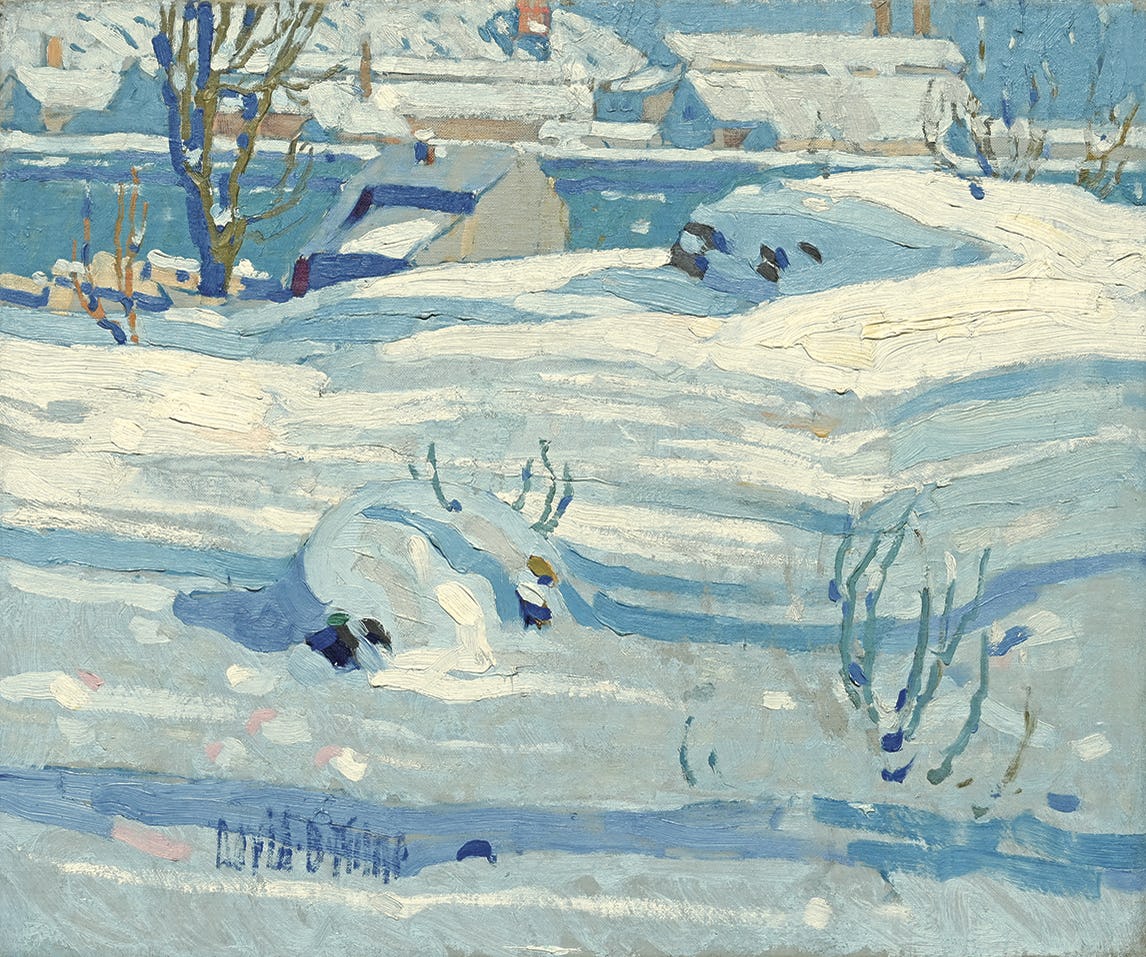 snow shadows (detail) by david milne