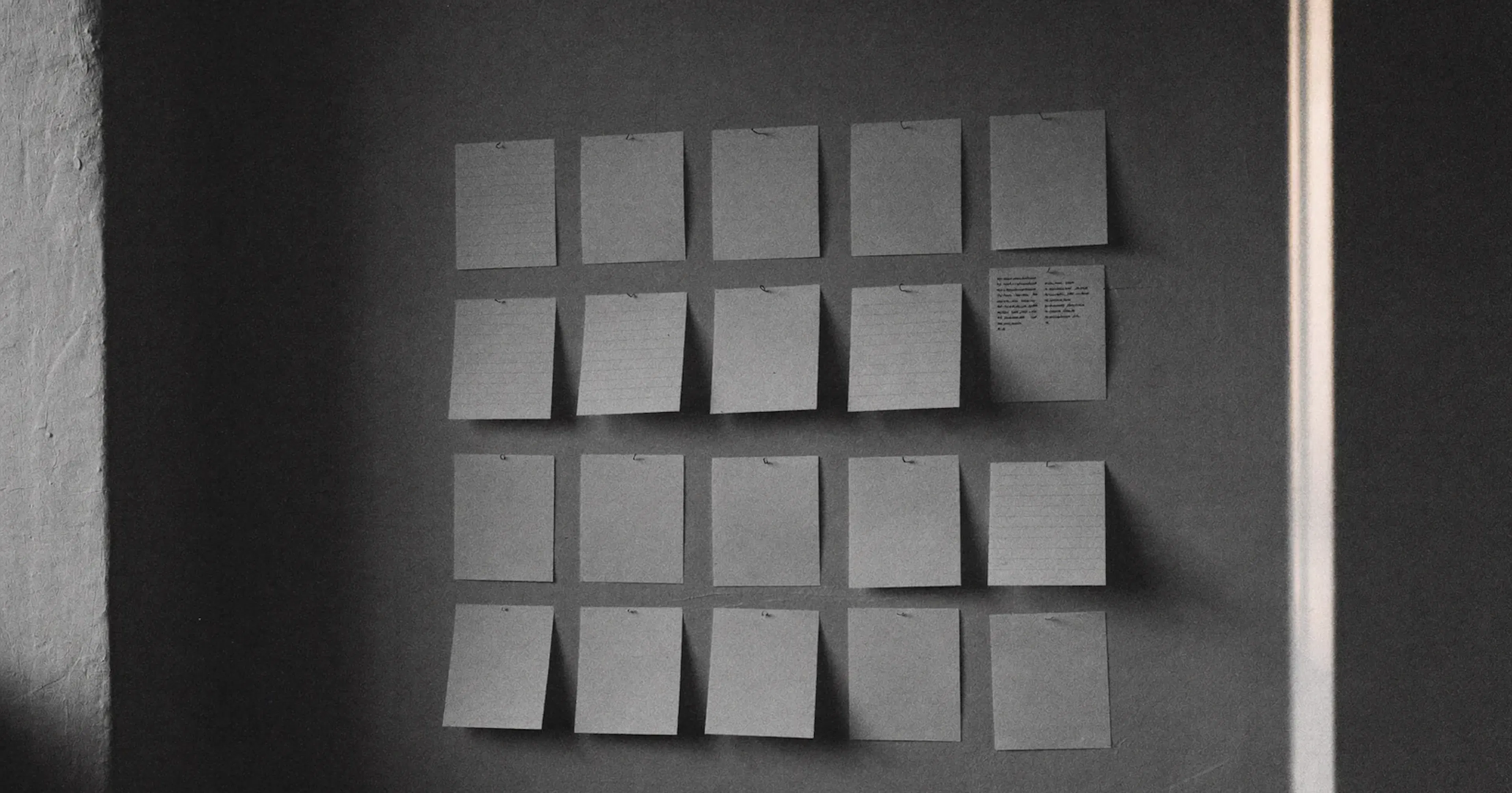 A thirteen-week wall calendar, cash flow forecast, contemplative black and white