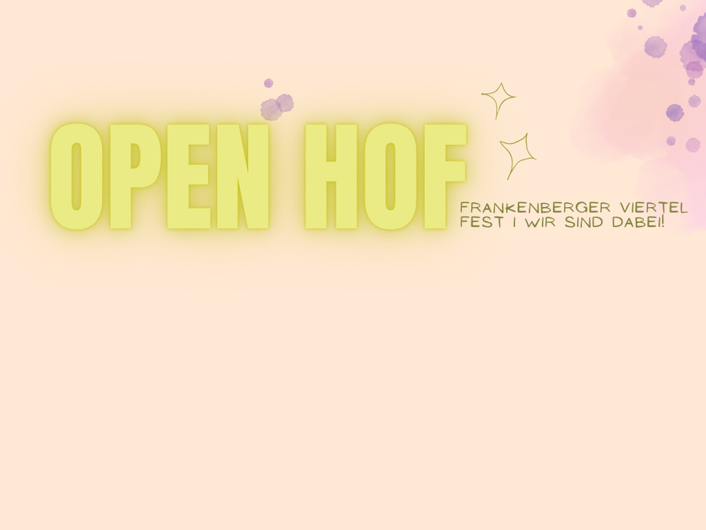 Flyer mit Veranstaltungstitel: Open Hof