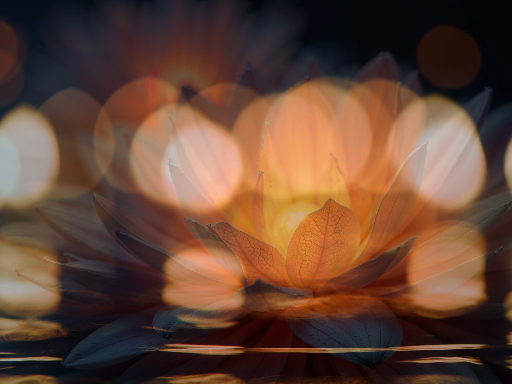 Leuchtendes Lotuslicht.