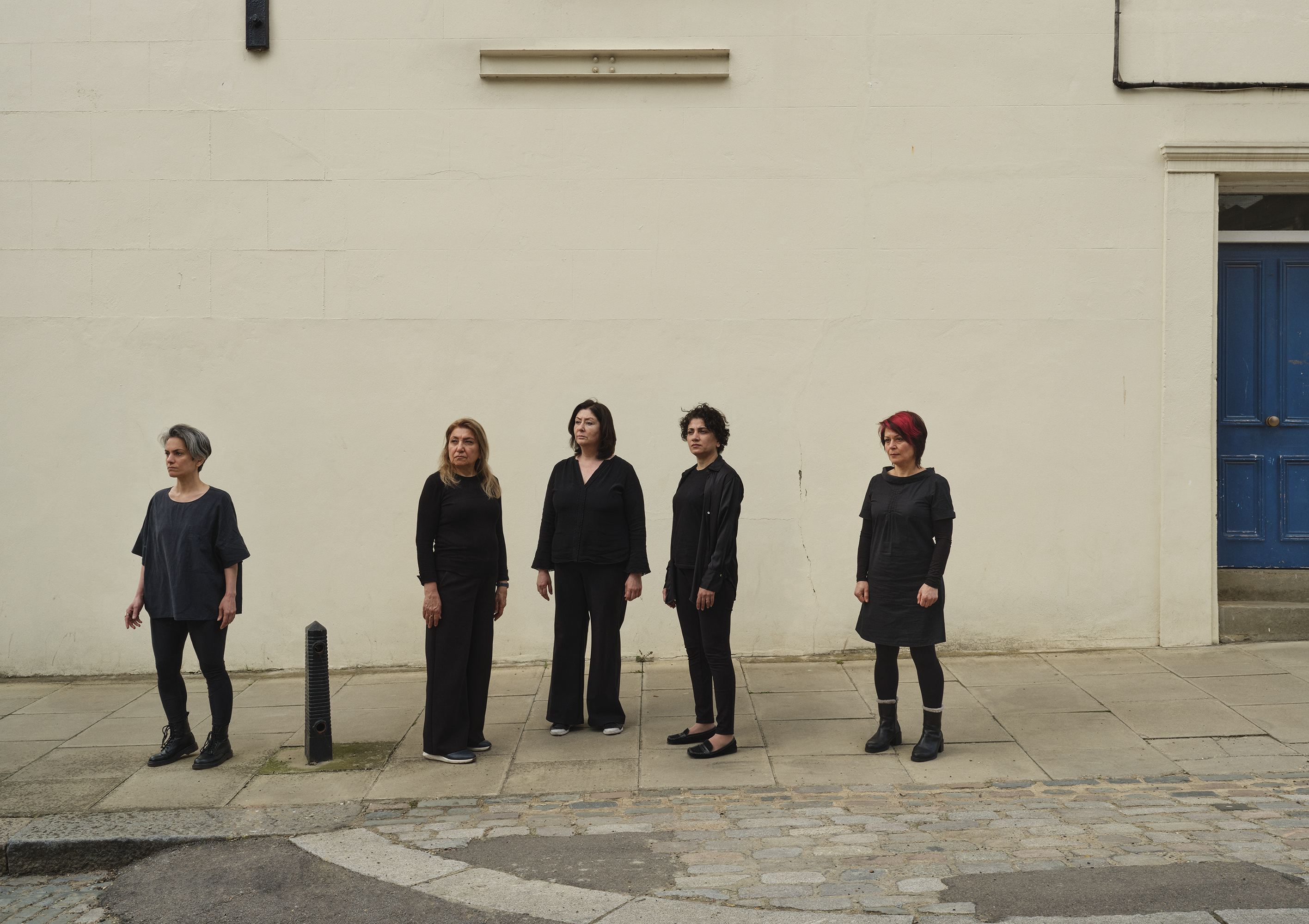 From left to right: Negin Shiraghaei, Mersedeh Ghaedi, Maryam Namazie, Fariba Balouch, Shiva Mahbobi