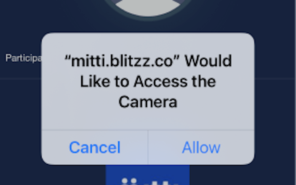 allow camera access modal