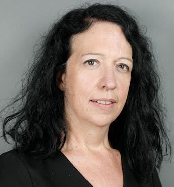 Design Manager Helen Eakin. wearing a black top. 
