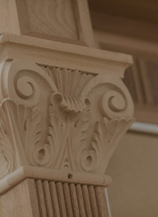 Detailed wood work showing integrate design. 