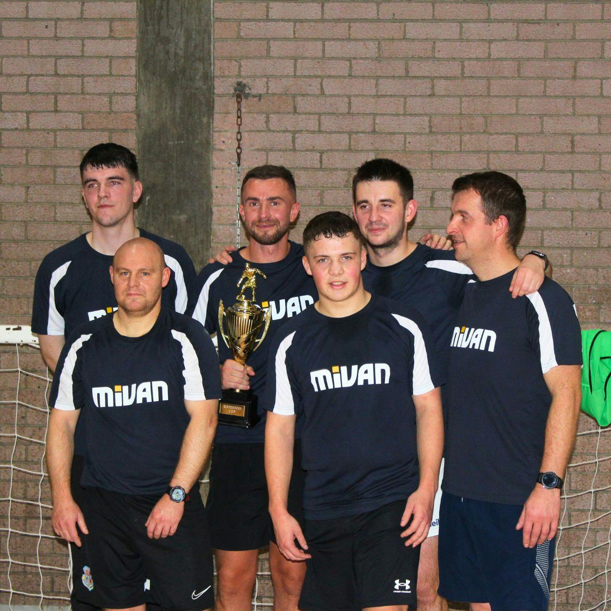 winning team with trophy