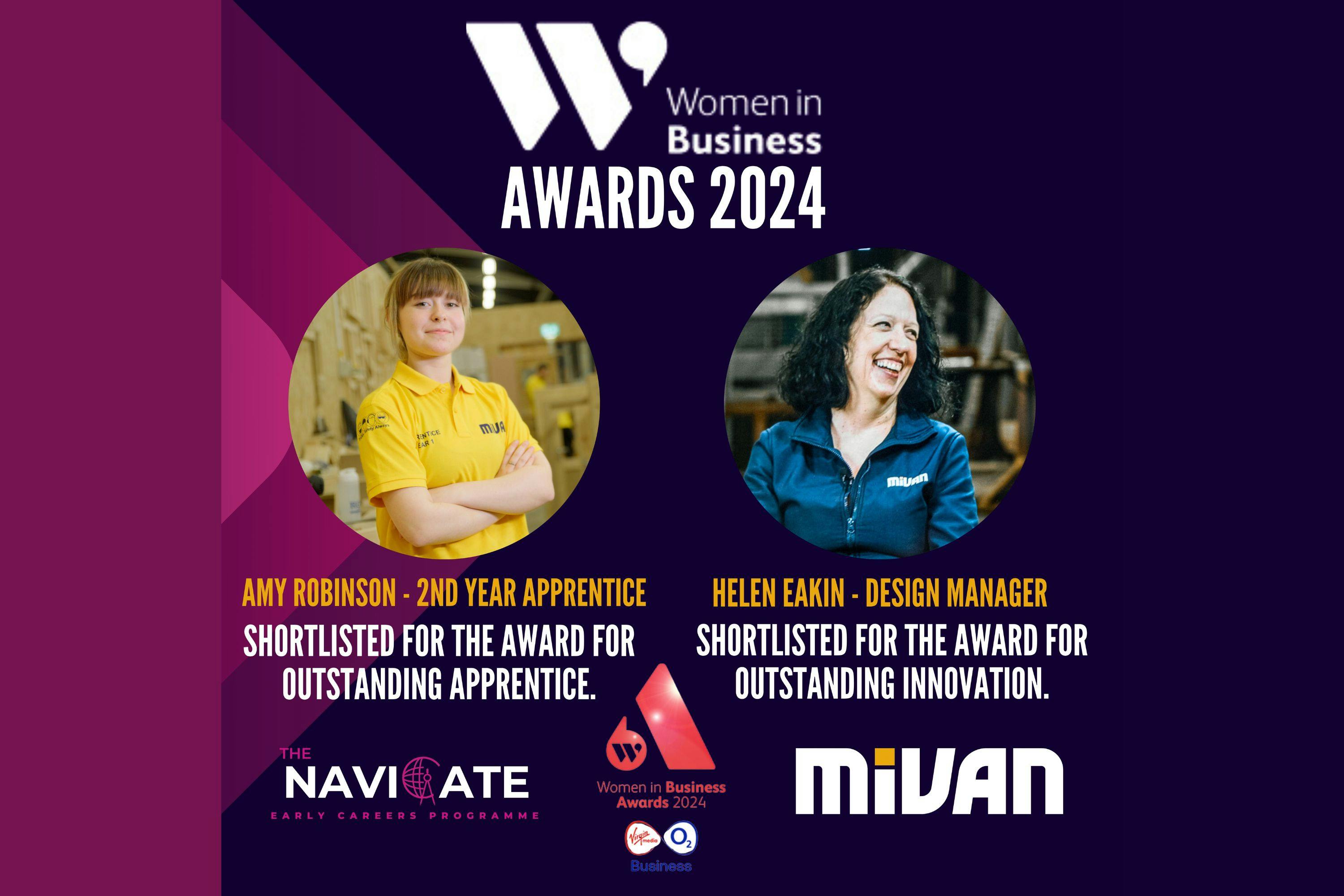 Mivan Shortlisted at Women In Business Awards